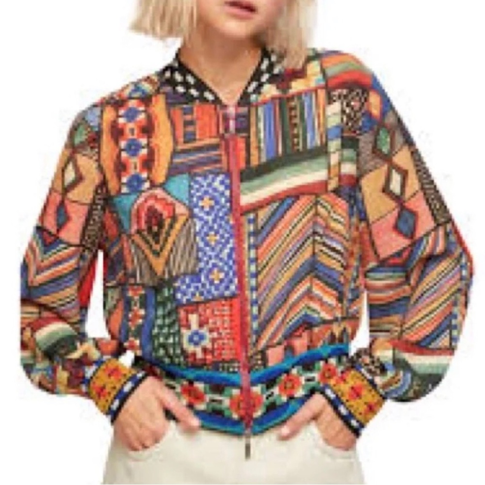 Aldo Martins NWOT Contemporary Abstract Multicoloured Bomber